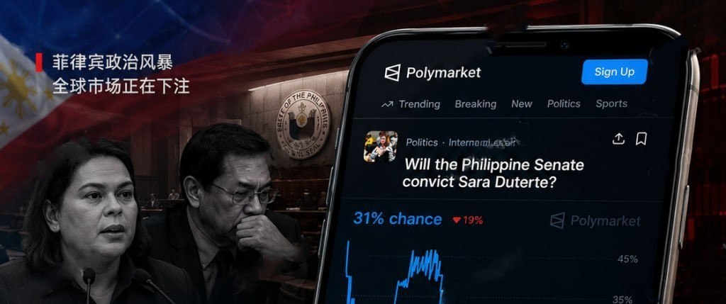 莎拉 弹劾案被搬上链上下注平台  Polymarket开盘赌菲律宾参议院会不会定罪